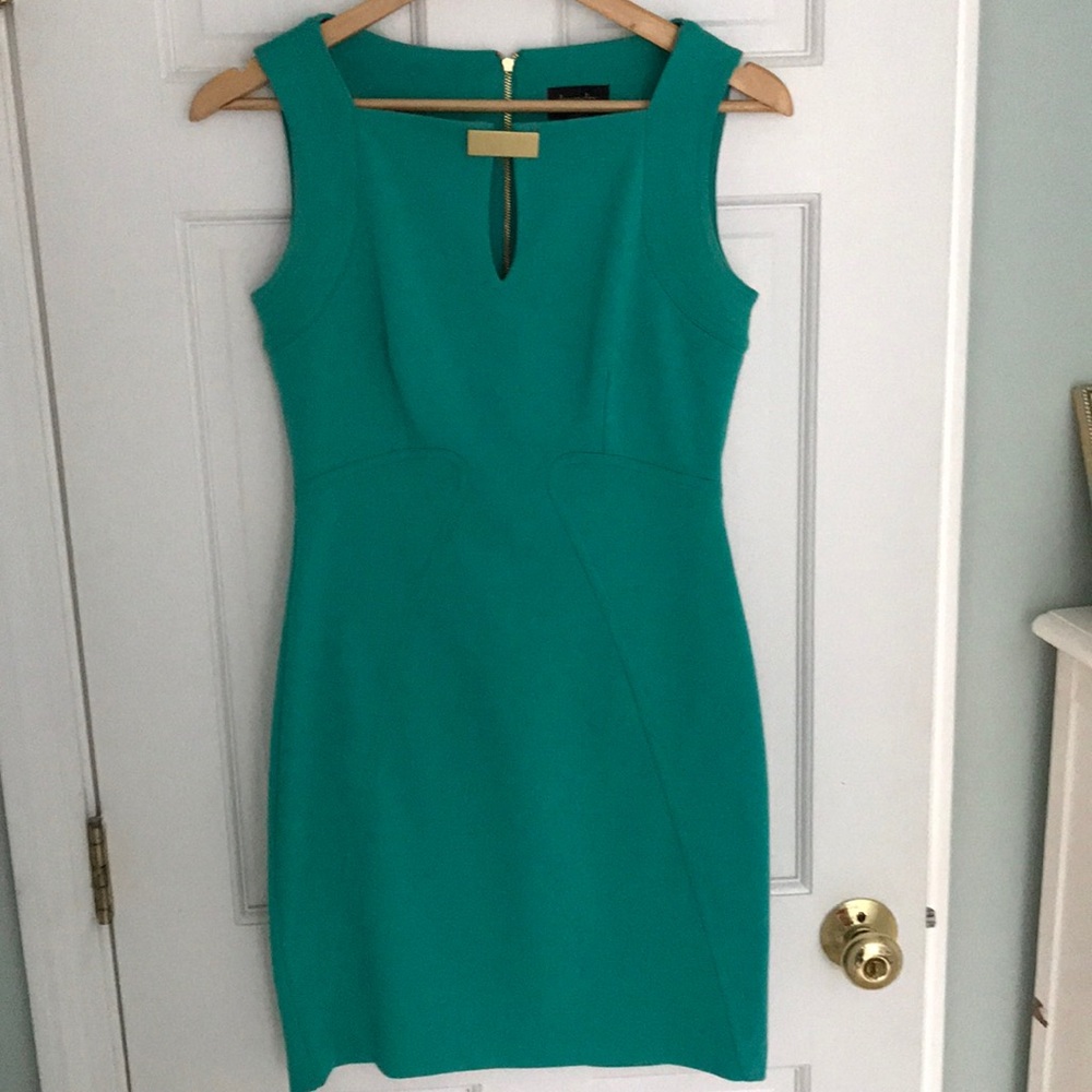 Laundry By Shelli Segal teal green sheath dress